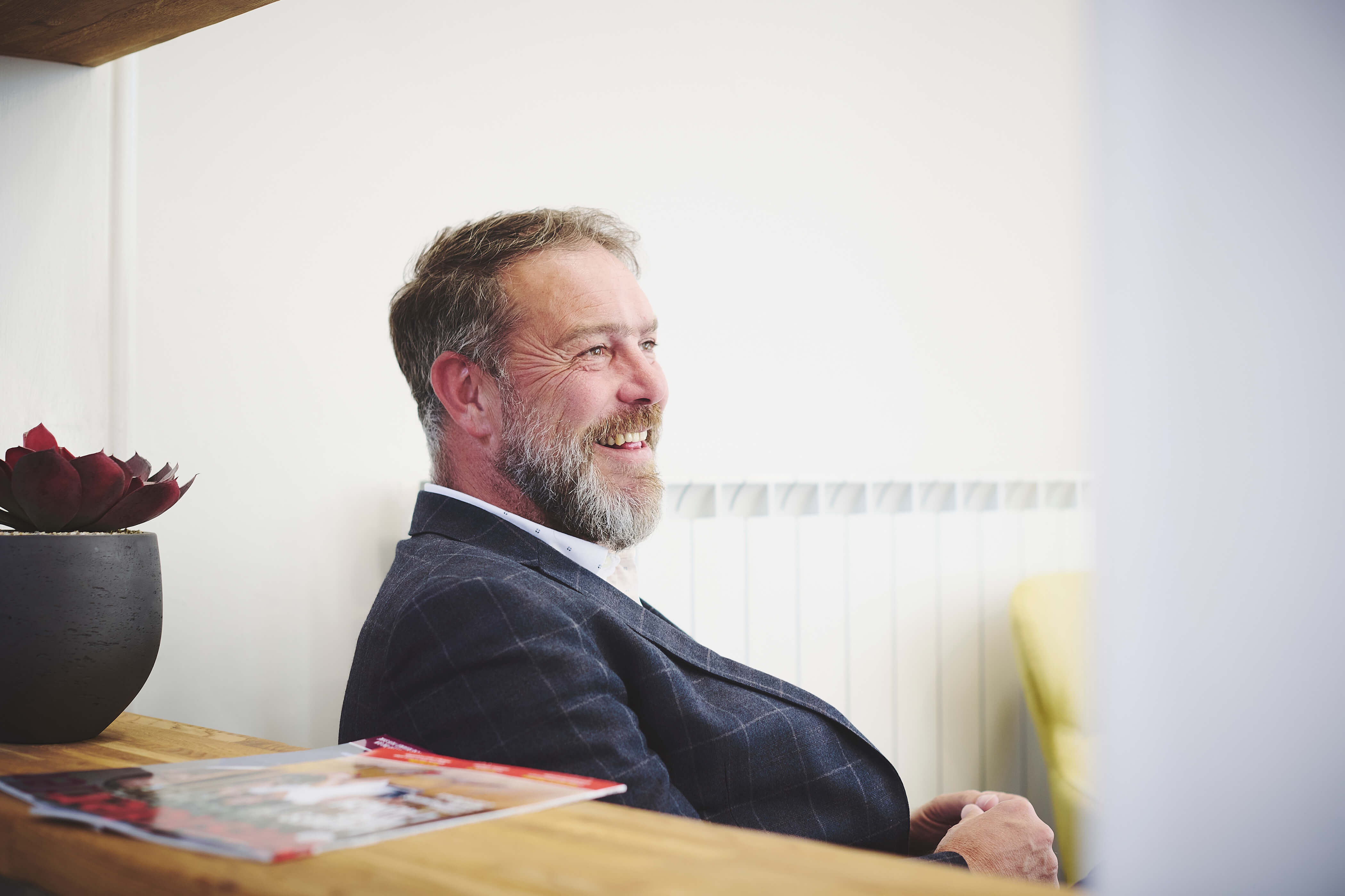 office worker smiling